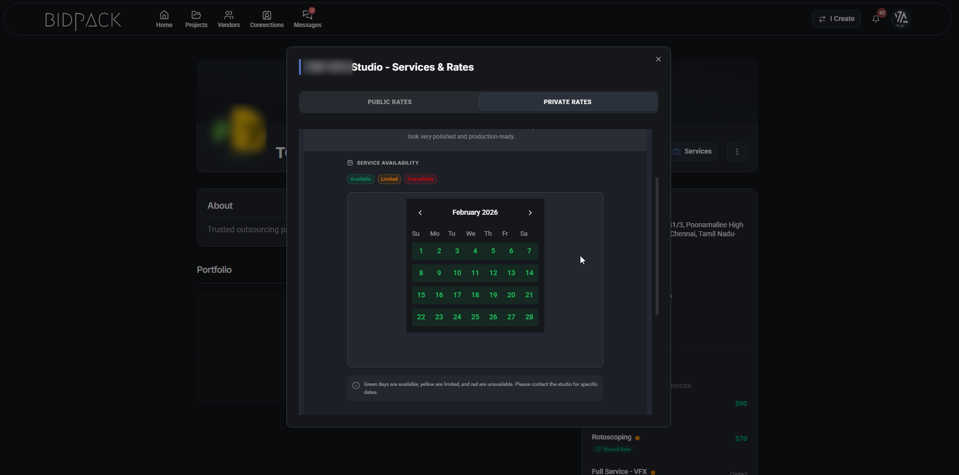 Check Vendor Availability